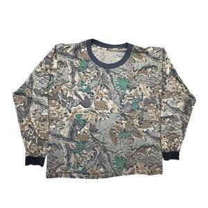 Vintage Advantage Realtree Hunting Camo Long Sleeve T-Shirt Mens Large 24x26
